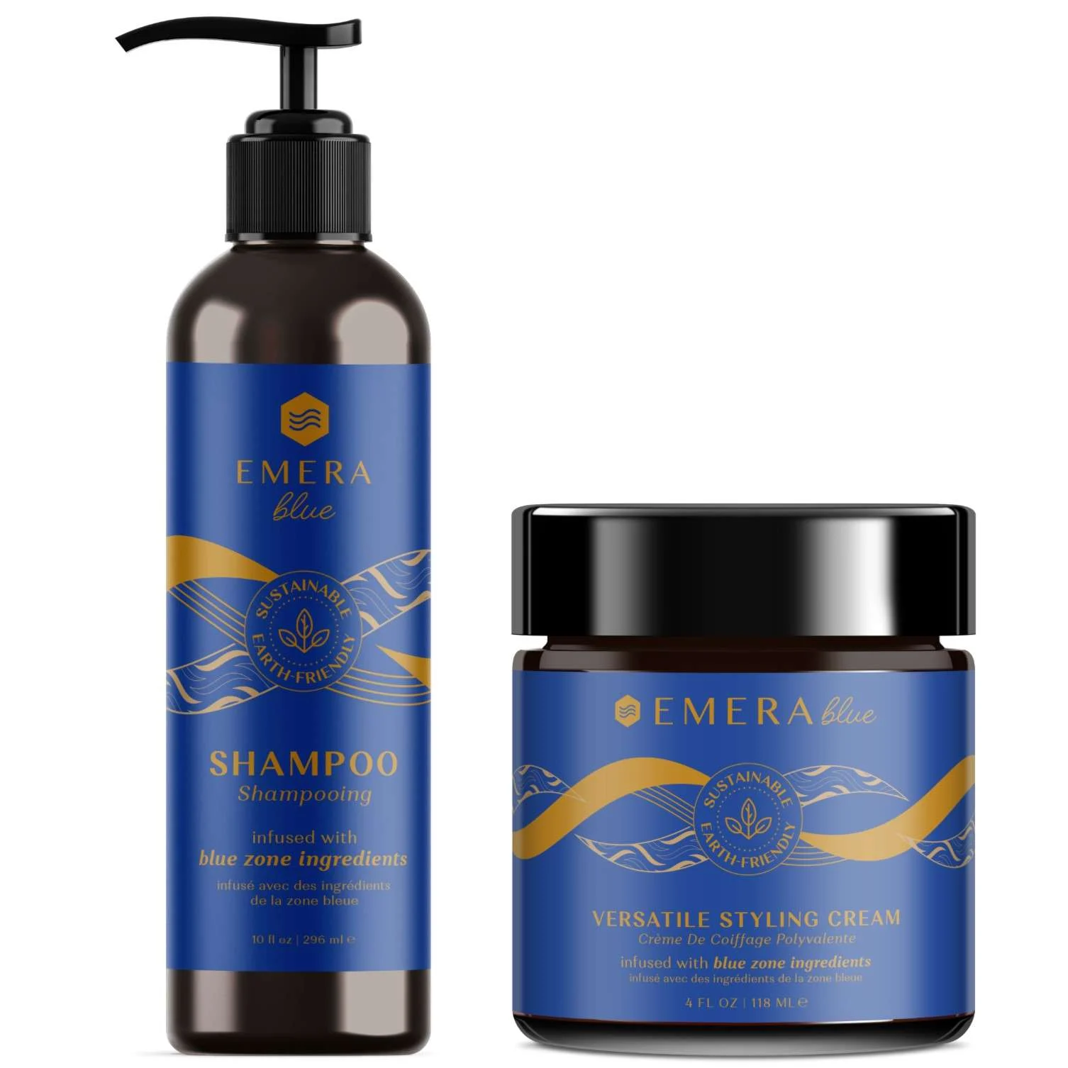 EMERA BLU SHAMPOO 296 ML. + VERSATILE STYLING CREAM 113 GR.