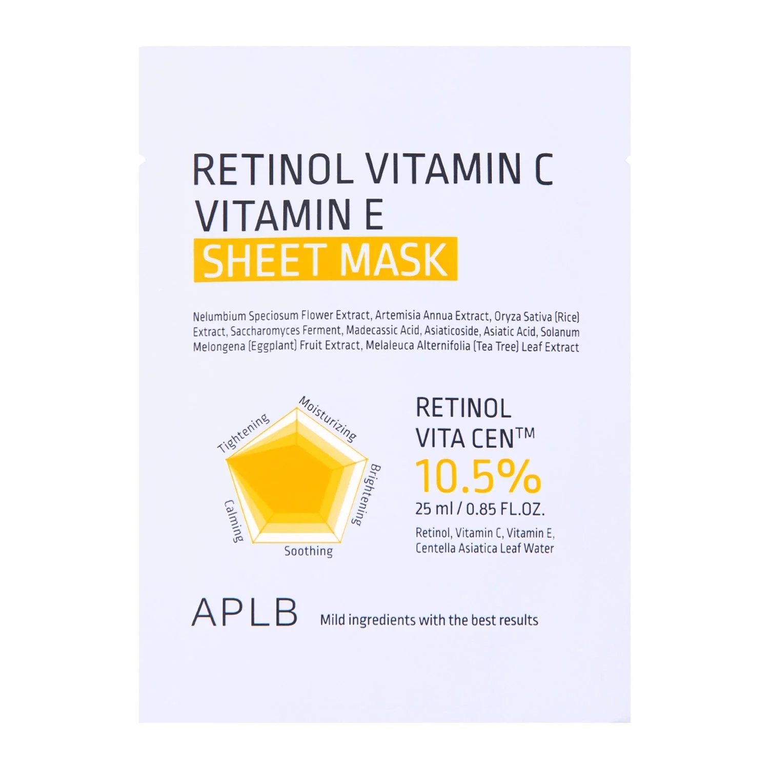 Aplb Retinolo Vitamina C Vitamina E Maschera in Tessuto 25ml