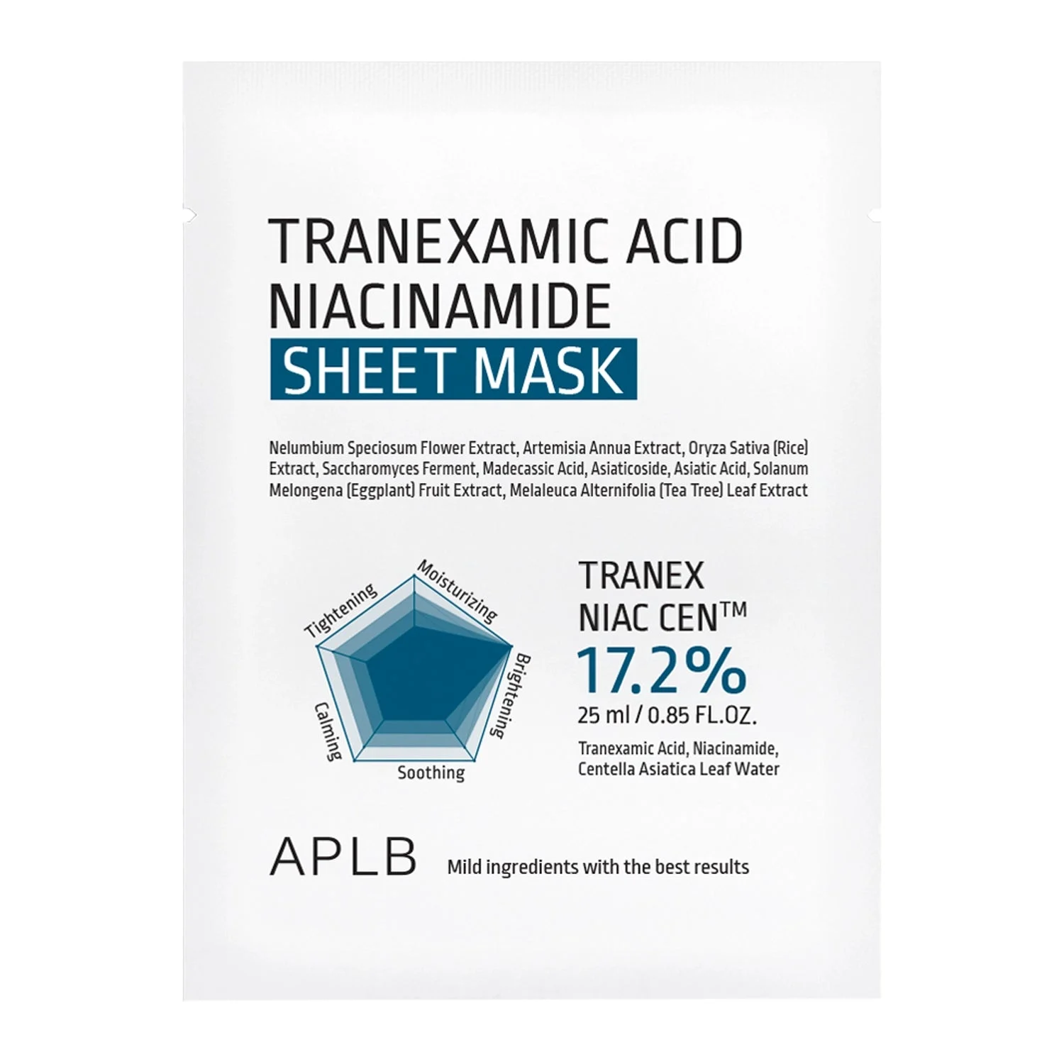 Aplb Acido Tranexamico Niacinamide Maschera in Tessuto Illuminante Idratante 25ml