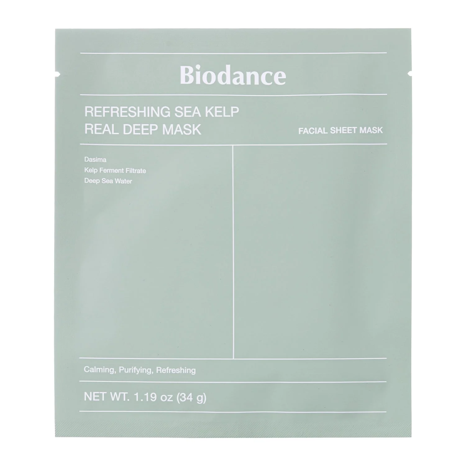 Biodance Sea Kelp Rinfrescante Real Deep Maschera Viso Lenitiva Idratante 34g