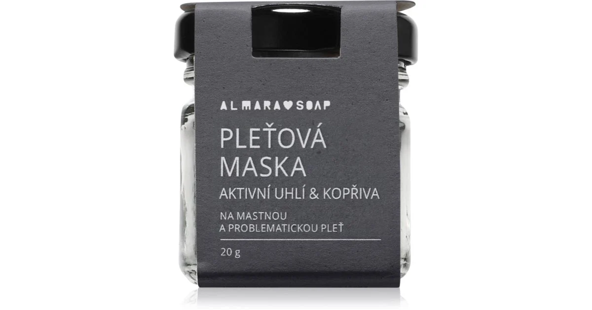 Almara Soap Active Charcoal & Nettle Maschera Viso Per Pelli Grasse E Problematiche 20 G