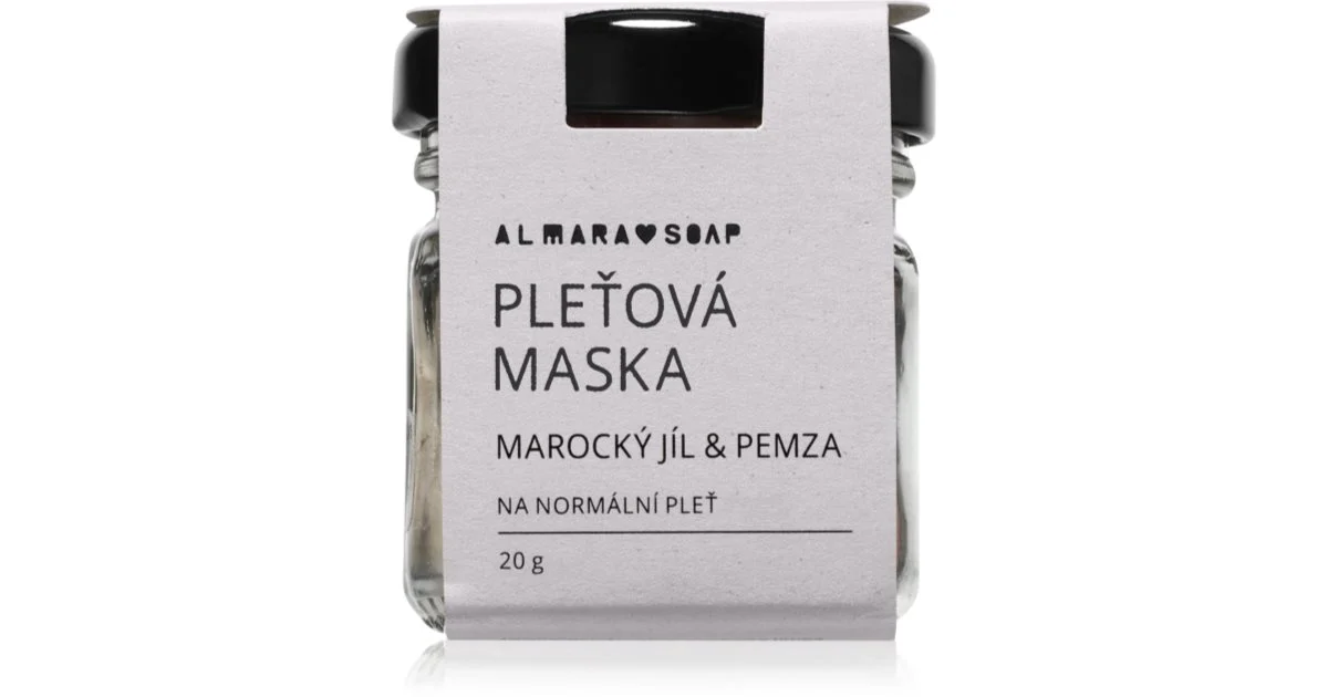 Almara Soap Moroccan Clay & Pumice Maschera Esfoliante Viso Per Pelli Normali 20 G