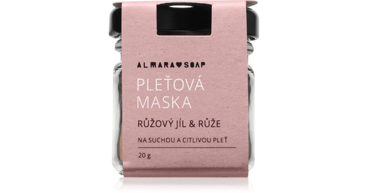 Almara Soap Pink Clay & Rose Maschera Lenitiva Viso Per Pelli Molto Secche E Sensibili 20 G