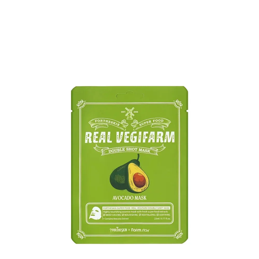 Maschera Fortheskin Super Food Real Vegifarm Double Shot all'avocado