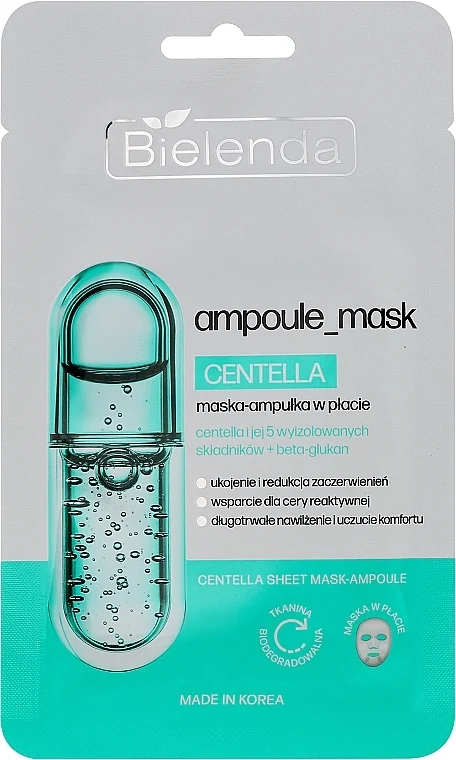Maschera viso in ampolla con centella