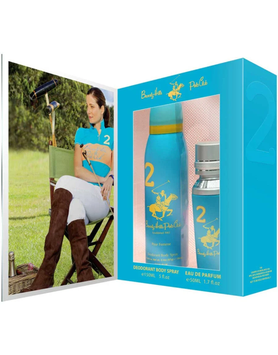Set regalo Beverly Hills Polo Club: 1982 - Sport 2, Eau de parfum, da donna, 50 ml + 1982 - Sport 2, antitraspirante, deodorante spray, da donna, 150 ml