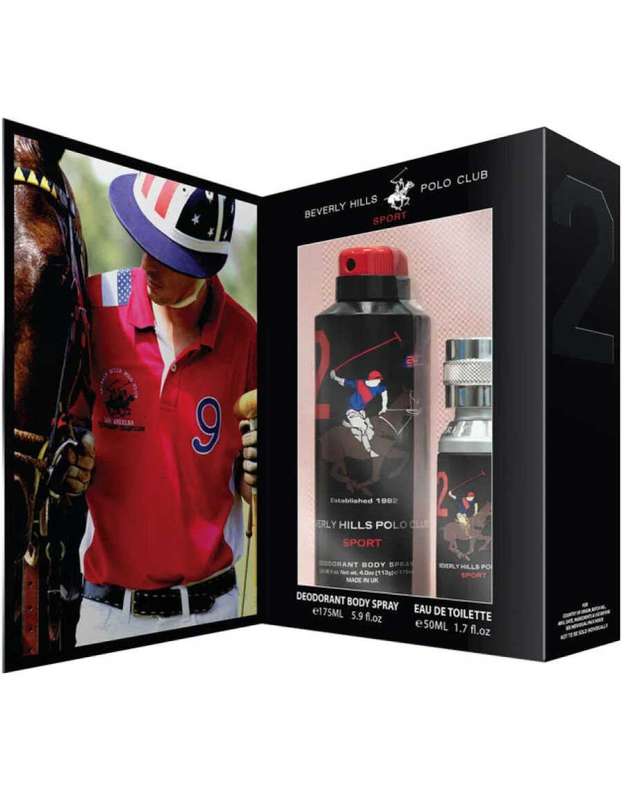 Cofanetto regalo Beverly Hills Polo Club: 1982 - Sport 2, Eau de Toilette, Uomo, 50 ml + 1982 - Sport 2, Antitraspirante, Deodorante Spray, Uomo, 175 ml