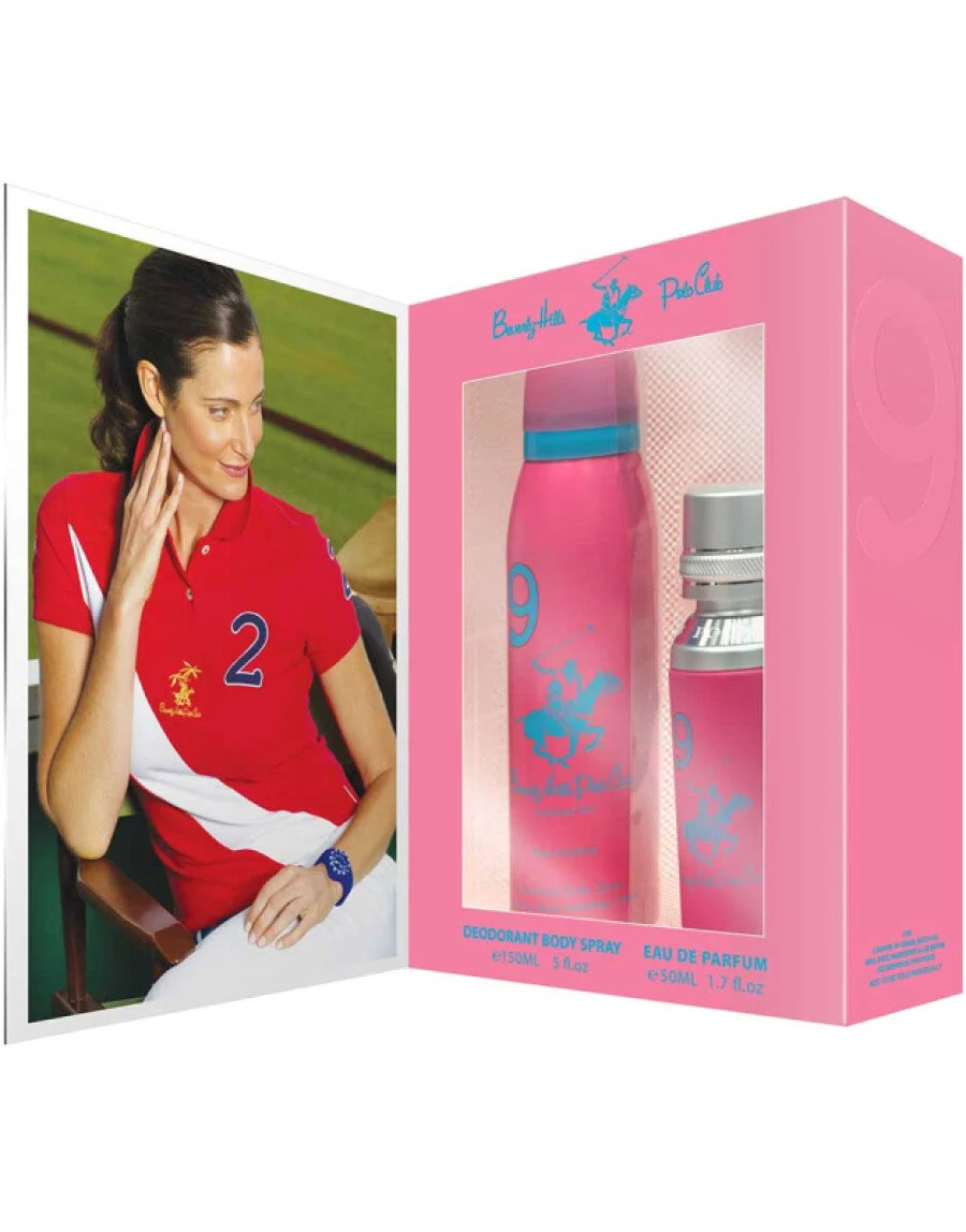 Set regalo Beverly Hills Polo Club: 1982 - Sport 9, Eau de parfum, da donna, 50 ml + 1982 - Sport 9, antitraspirante, deodorante spray, da donna, 150 ml