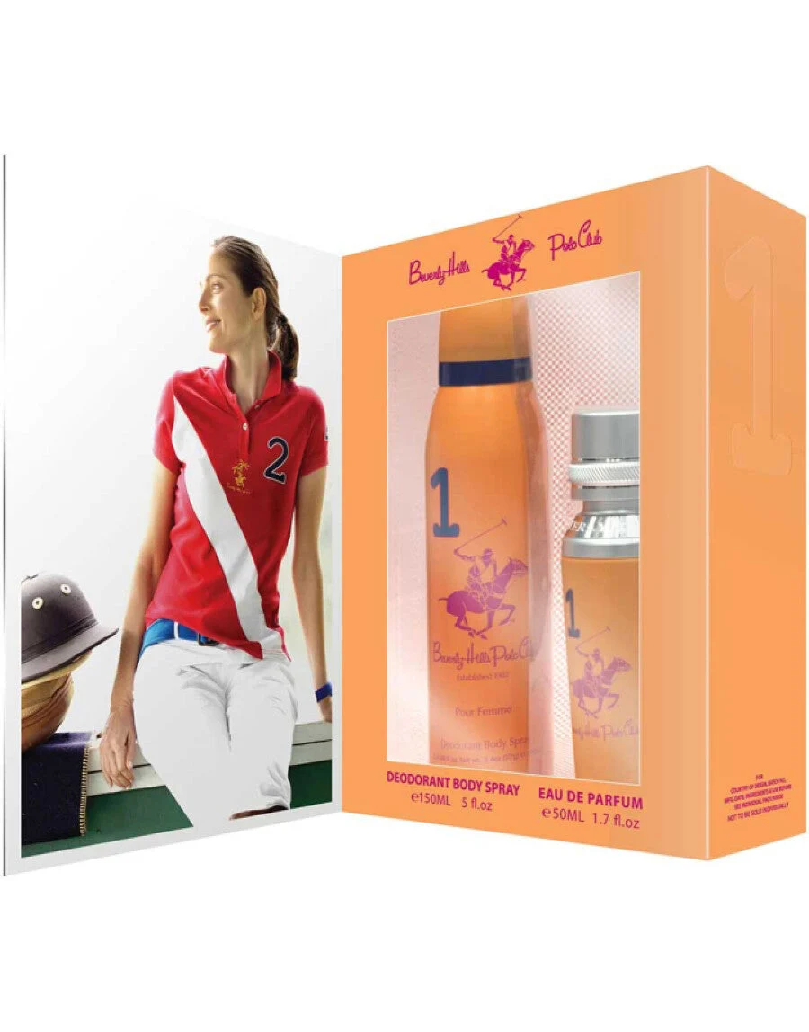 Set regalo Beverly Hills Polo Club: 1982 - Sport 1, Eau de parfum, da donna, 50 ml + 1982 - Sport 1, antitraspirante, deodorante spray, da donna, 150 ml