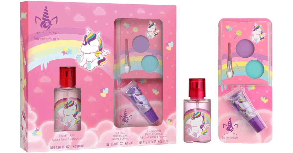 Be a Unicorn Set regalo per bambini Eau de Toilette 30 ml + lucidalabbra 1 pz + 2ombretti + pennello