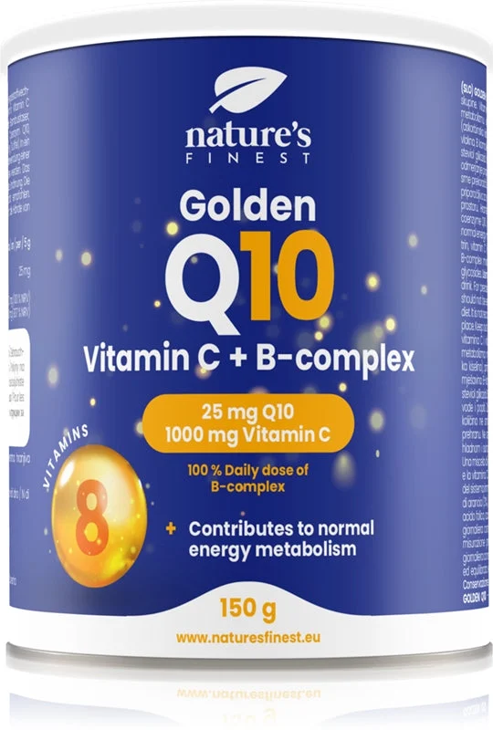 Natures Finest Golden Q10 & B-komplex & Vitamin C coenzima Q10 con complesso di vitamine B e C 150 g