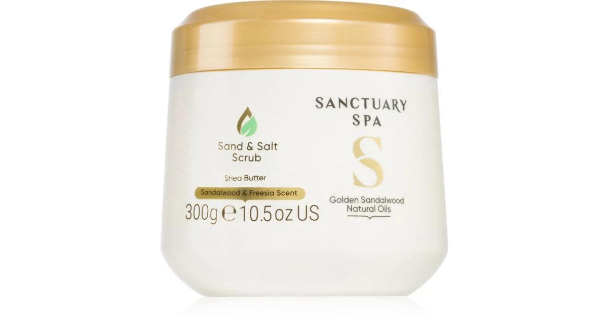 Sanctuary Spa Golden Sandalwood scrub al sale per il corpo 300 g