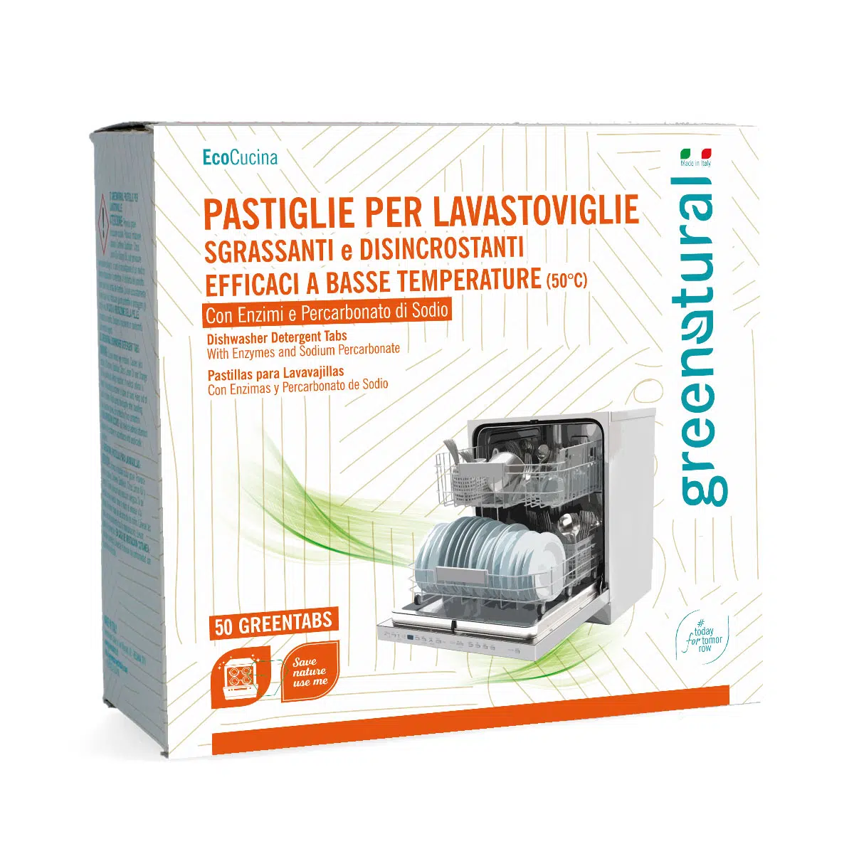 GREENATURAL Greentabs – Pastiglie Lavastoviglie 50 pz
