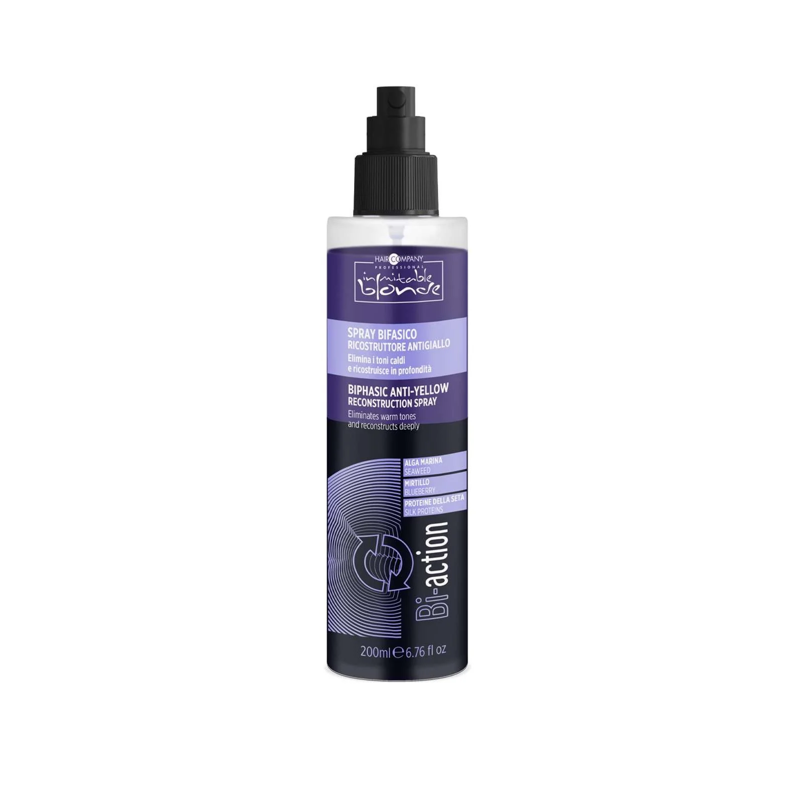 INIMITABLE BLONDE ANTI-YELLOW RECONSTRUCTION – SPRAY BIFASICO RICOSTRUTTORE ANTIGIALLO 200 ML.
