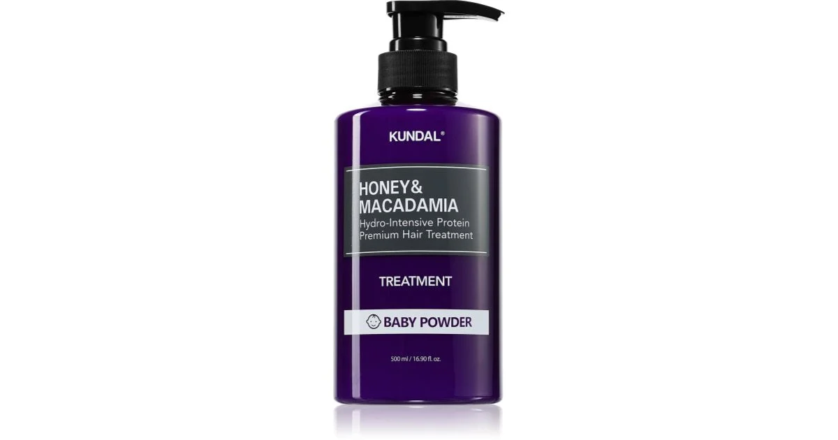 KUNDAL Honey & Macadamia Baby Powder trattamento idratante intensivo per capelli rovinati e secchi 500 ml