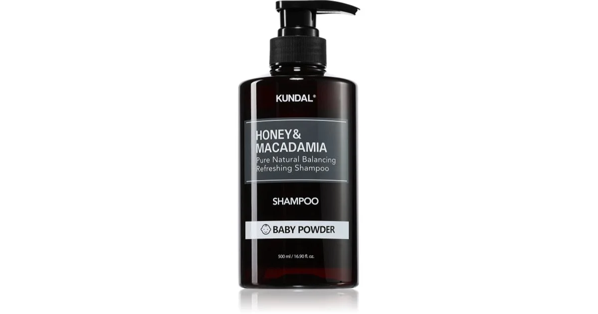 KUNDAL Honey & Macadamia Baby Powder shampoo naturale per capelli rovinati e secchi 500 ml