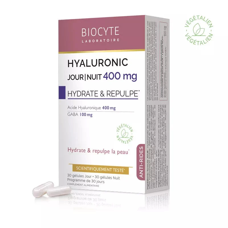 Biocyte Antirughe Hyaluronic 400mg Idrato e rimpolpa x 30 capsule giorno + 30 capsule notte