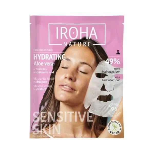 Iroha Nature Maschera viso idratante in tessuto Aloe Vera 1 unità