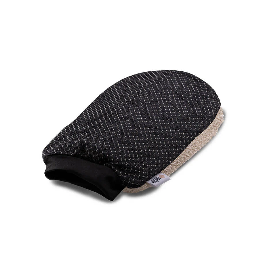 ISHA COSMETICS Guanto Esfoliante in Cotone Filo d’Argento Nero