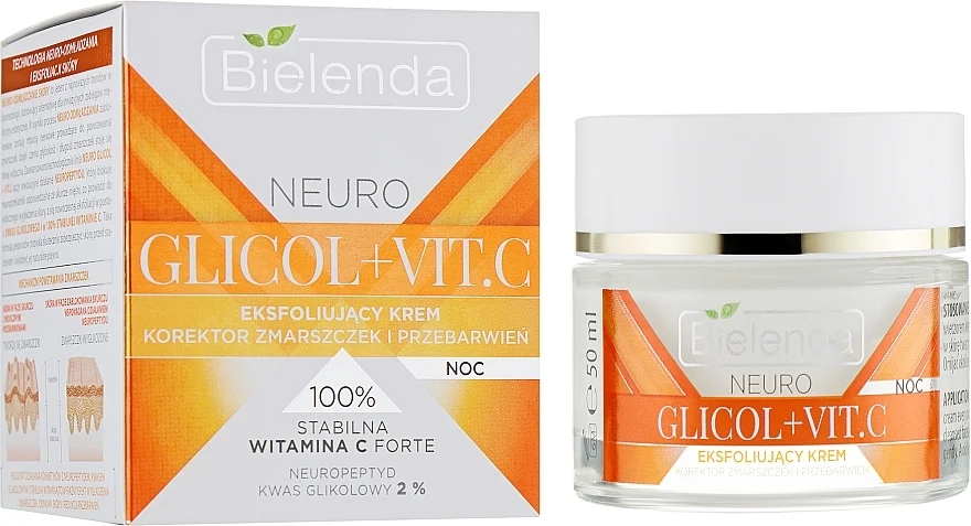 Crema viso correttiva, esfoliante, da notte