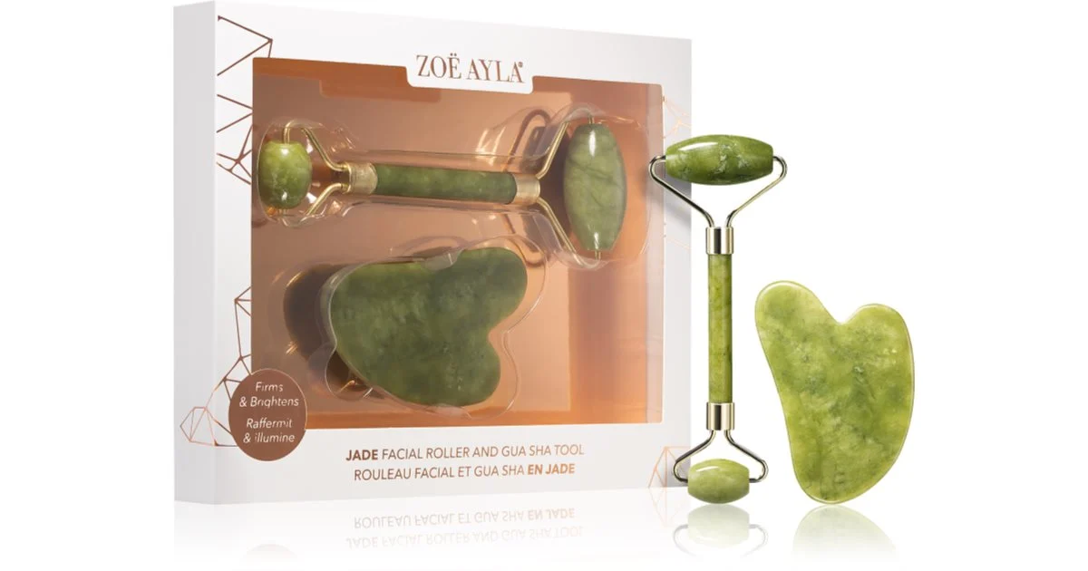 Zoë Ayla Jade Roller And Gua Sha Tool confezione regalo per il viso