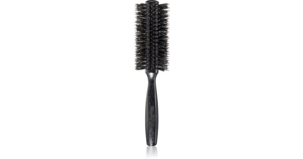 Janeke Black Line Tumbled Wood Ø 55mm spazzola rotonda per capelli con setole di nylon e di cinghiale 1 pz