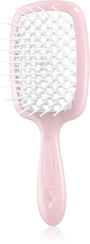 Janeke Superbrush Small piccola spazzola piatta 17,5 x 7 x 3 cm rosa e bianca