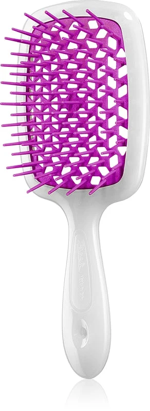 Janeke Superbrush Small piccola spazzola piatta 17,5 x 7 x 3 cm bianca e viola
