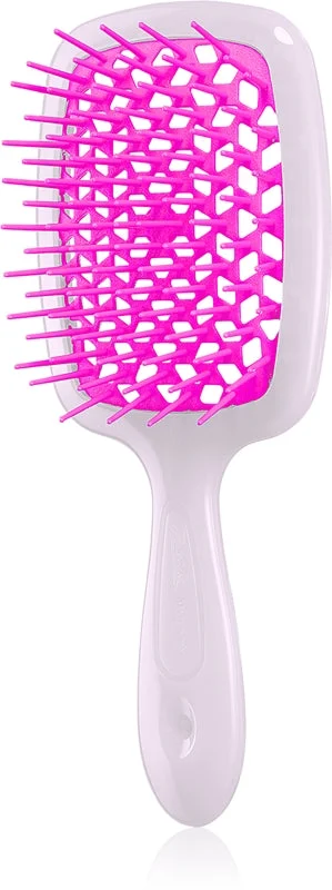 Janeke Superbrush Small piccola spazzola piatta 17,5 x 7 x 3 cm bianca e fucsia
