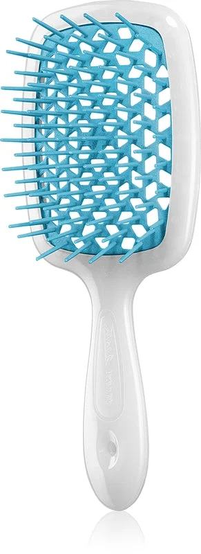 Janeke Superbrush spazzola piatta grande per capelli  blu bianca