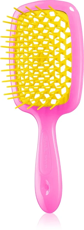 Janeke Superbrush spazzola piatta grande per capelli rosa e gialla