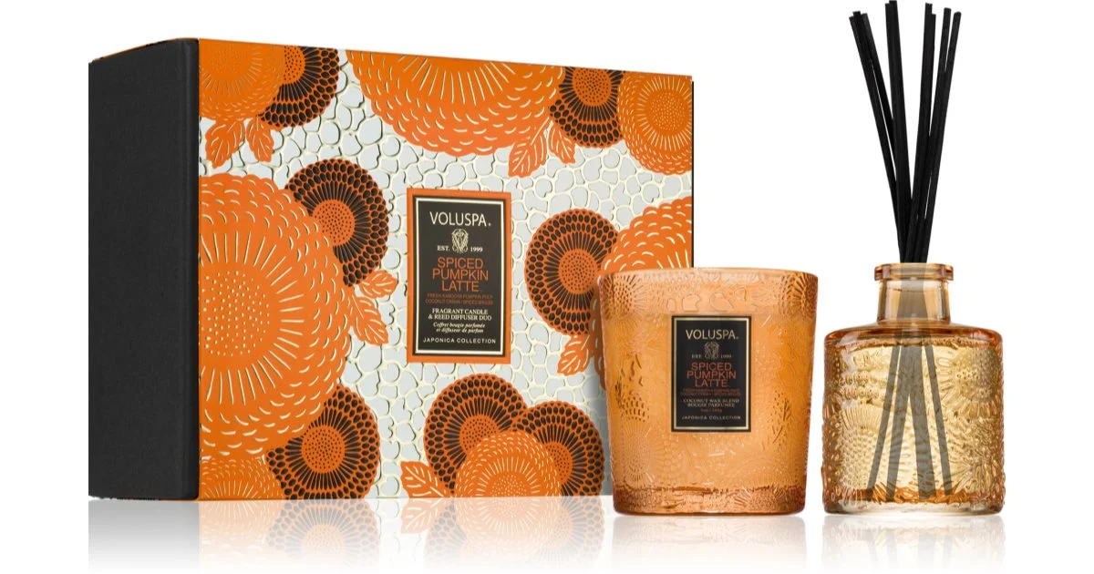 VOLUSPA Japonica Holiday Spiced Pumpkin Latte confezione regalo