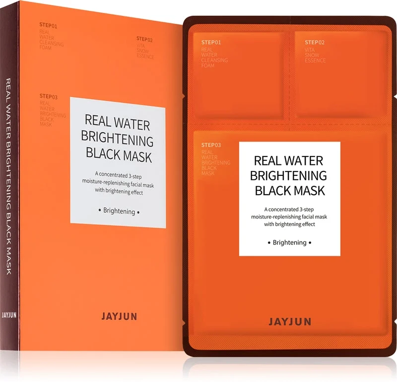 Jayjun Real Water Maschera Viso Idratante In Tessuto Illuminante 5 Pezzi