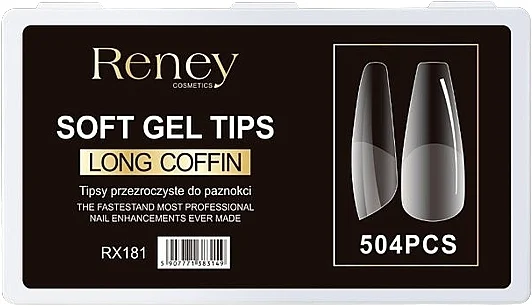 Tips per unghie, acrilico, trasparente, 504 pz.