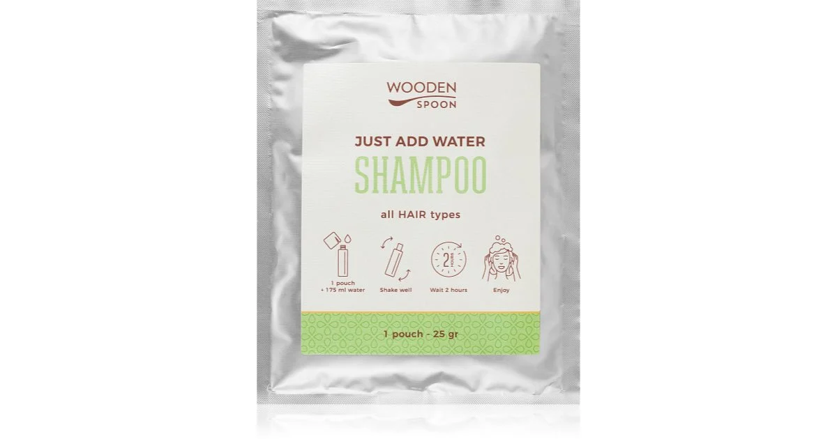 WoodenSpoon Just add water! shampoo naturale per capelli brillanti e morbidi 25 g
