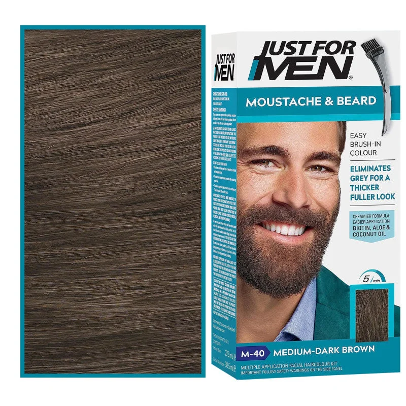 Just For Men Gel Colorante - Detergente per Capelli Uomo 28g M40 | Castano Scuro Medio