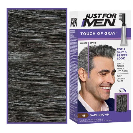 Just For Men Touch of Gray - sgrassanti per capelli da uomo, 40 g T55 | Nero