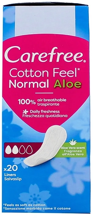 Assorbenti igienici quotidiani con estratto di aloe vera, 20pz