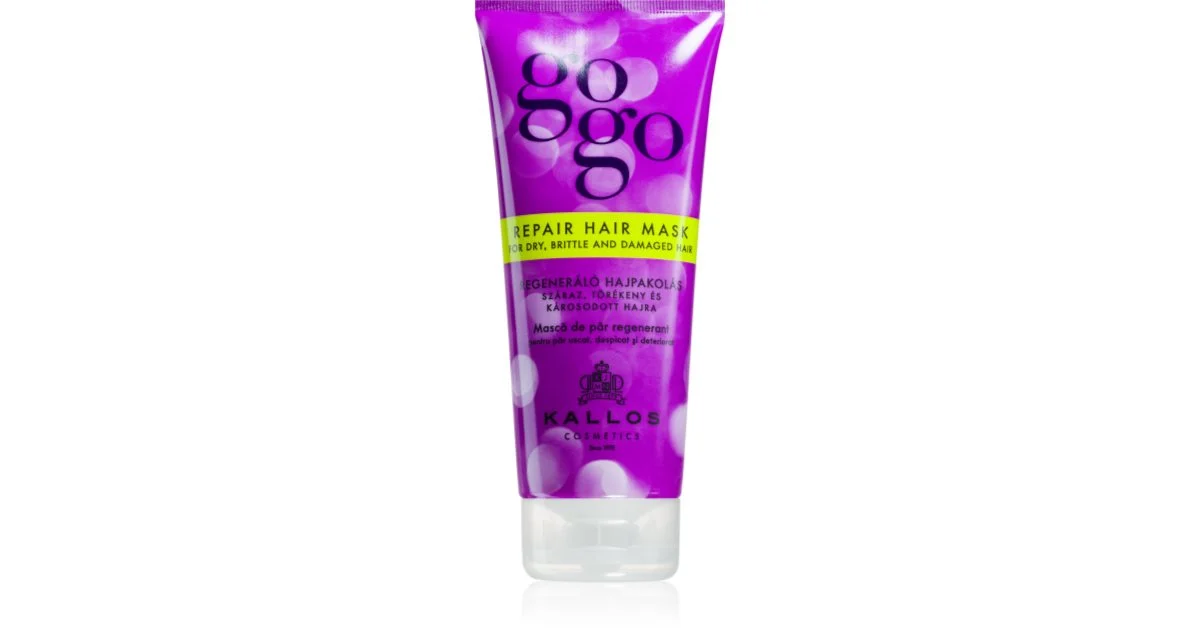 Kallos Maschera Rigenerante Capelli Secchi e Danneggiati GoGo (Maschera Riparante Capelli Secchi, Fragili e Danneggiati) 200 ml