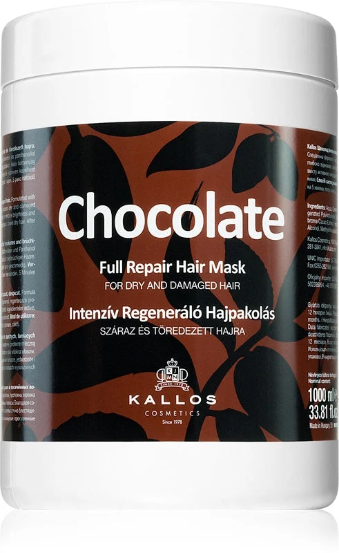 Kallos Maschera per capelli riparatrice completa al cioccolato - 1000 ml