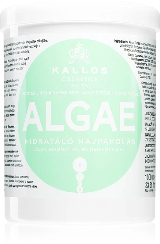 Maschera per capelli idratante alle alghe Kallos 1000 ml