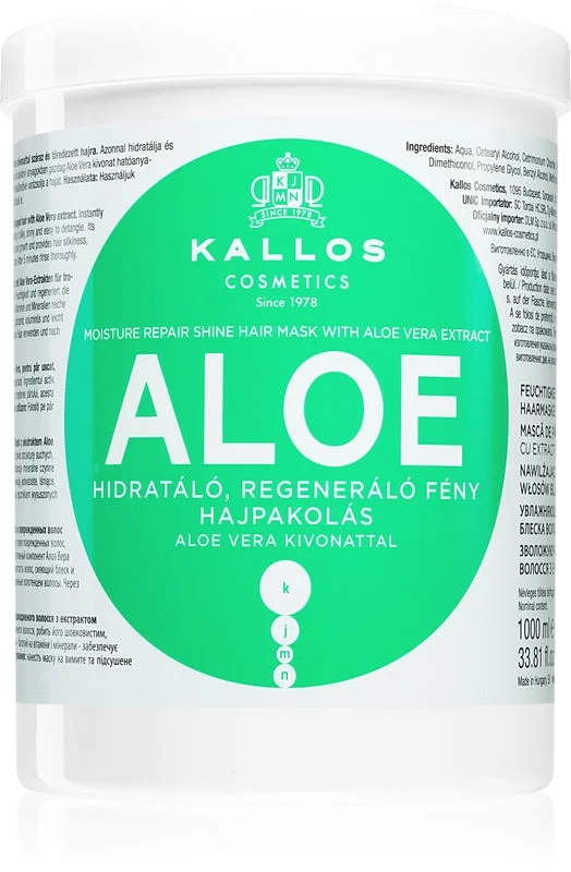 Maschera Capelli Brillante riparatrice Kallos Aloe Moisture 1000 ml