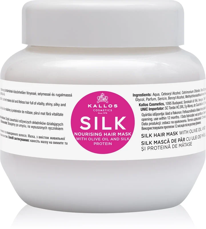 Kallos Maschera Idratante per (Maschera Capelli di Seta con Olio di Oliva e Proteine della Seta) KJMN (Maschera Capelli di Seta con Olio di Oliva e Proteine della Seta) - Volume: 275 ml