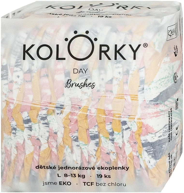 Kolorky Day Brushes pannolini ECO usa e getta taglia S 8-13 Kg 19 pezzi