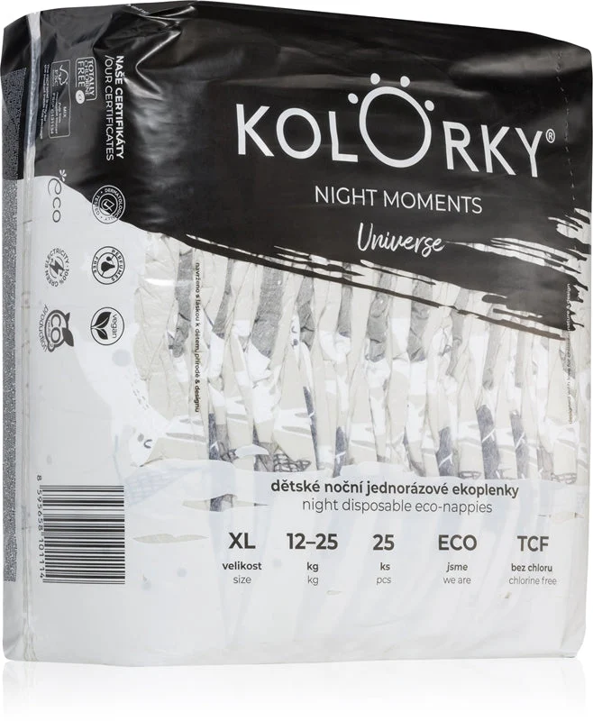 Kolorky Night Moments pannolini ECO usa e getta per una protezione completa durante la notte taglia XL 12-25 kg 25 pezzi