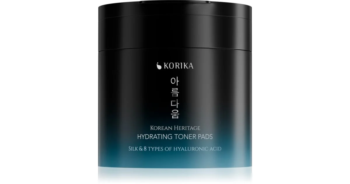 KORIKA Korean Heritage Silk & 8 Types of Hyaluronic Acid Hydrating Toner Pads dischetti detergenti effetto idratante 70 pezzi