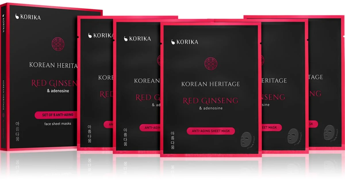KORIKA Korean Heritage Red Ginseng & Adenosine maschera per il viso a prezzo ridotto anti-age e rassodante