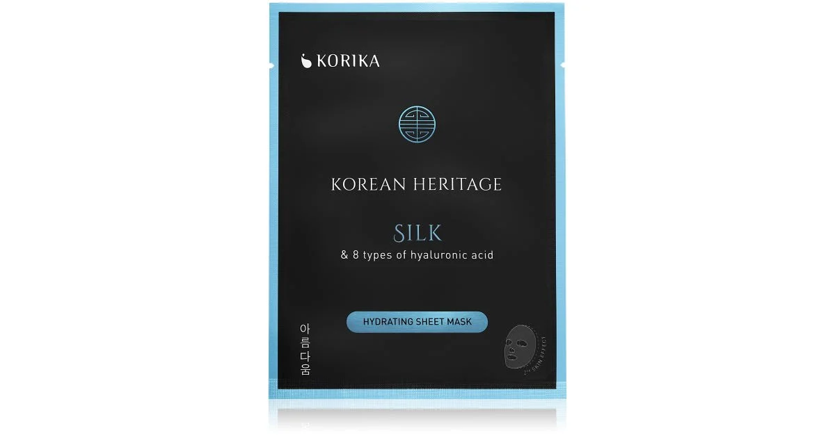 KORIKA Korean Heritage Silk & 8 tipi di maschera viso idratante in tessuto all'acido ialuronico 25 g