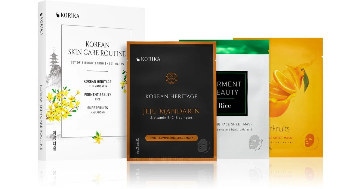 KORIKA KOREAN SKIN CARE ROUTINE SET di 3 maschere illuminanti