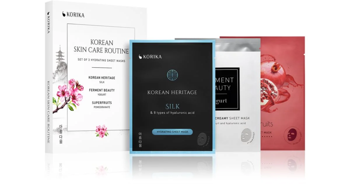 KORIKA KOREAN SKIN CARE ROUTINE SET di 3 maschere effetto idratante